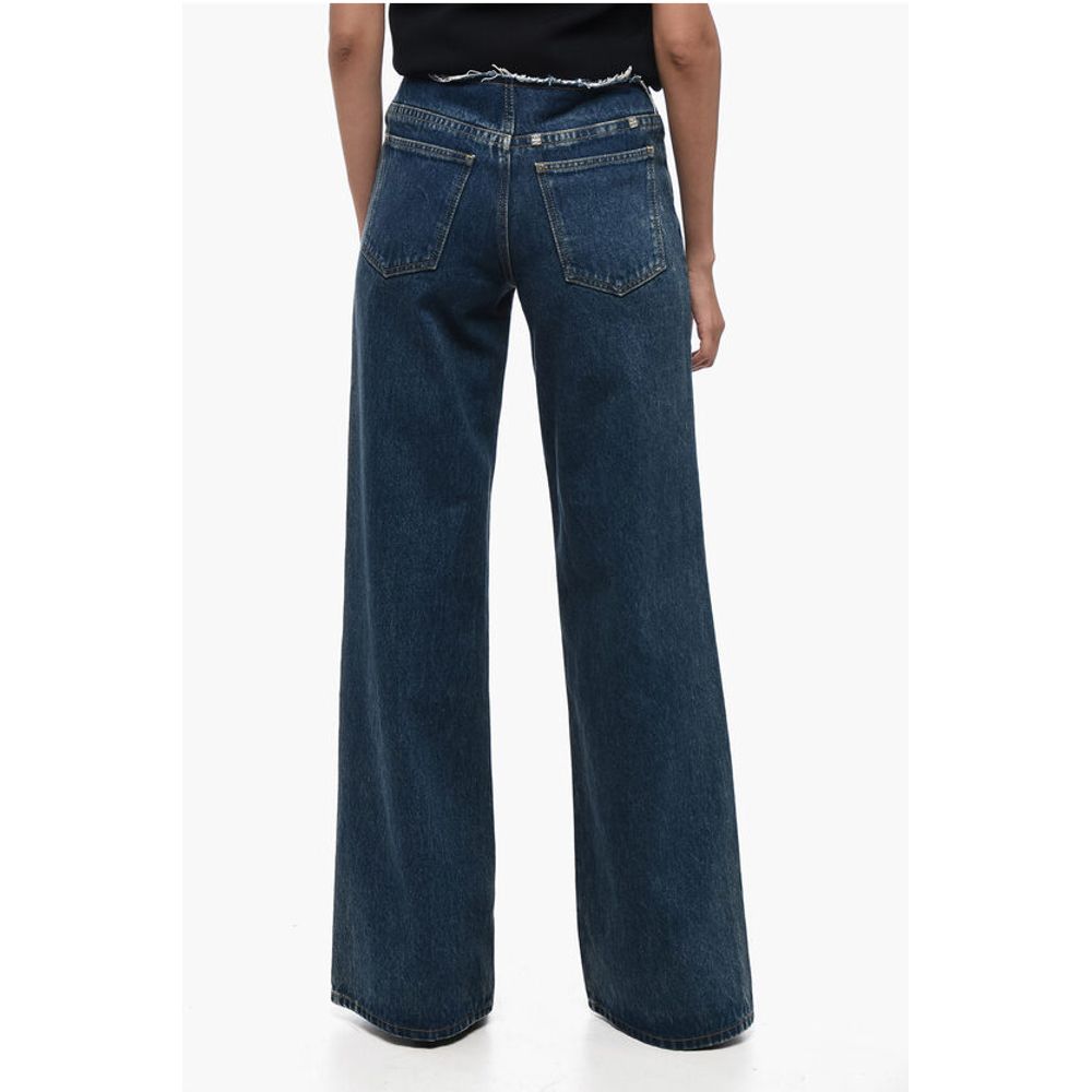 Givenchy Dark Wash Palazzo Denims with Raw-cut Detail 30cm - Image 2