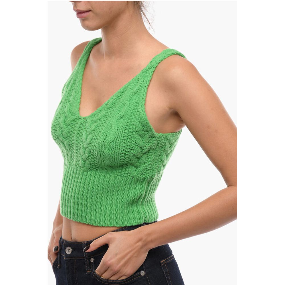 Samsoe Samsoe V-Neck Knitted KAYA Crop Top - Image 3