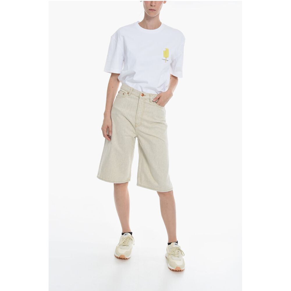 Samsoe Samsoe Denim REBECCA Shorts with Visible Stitching - Image 4