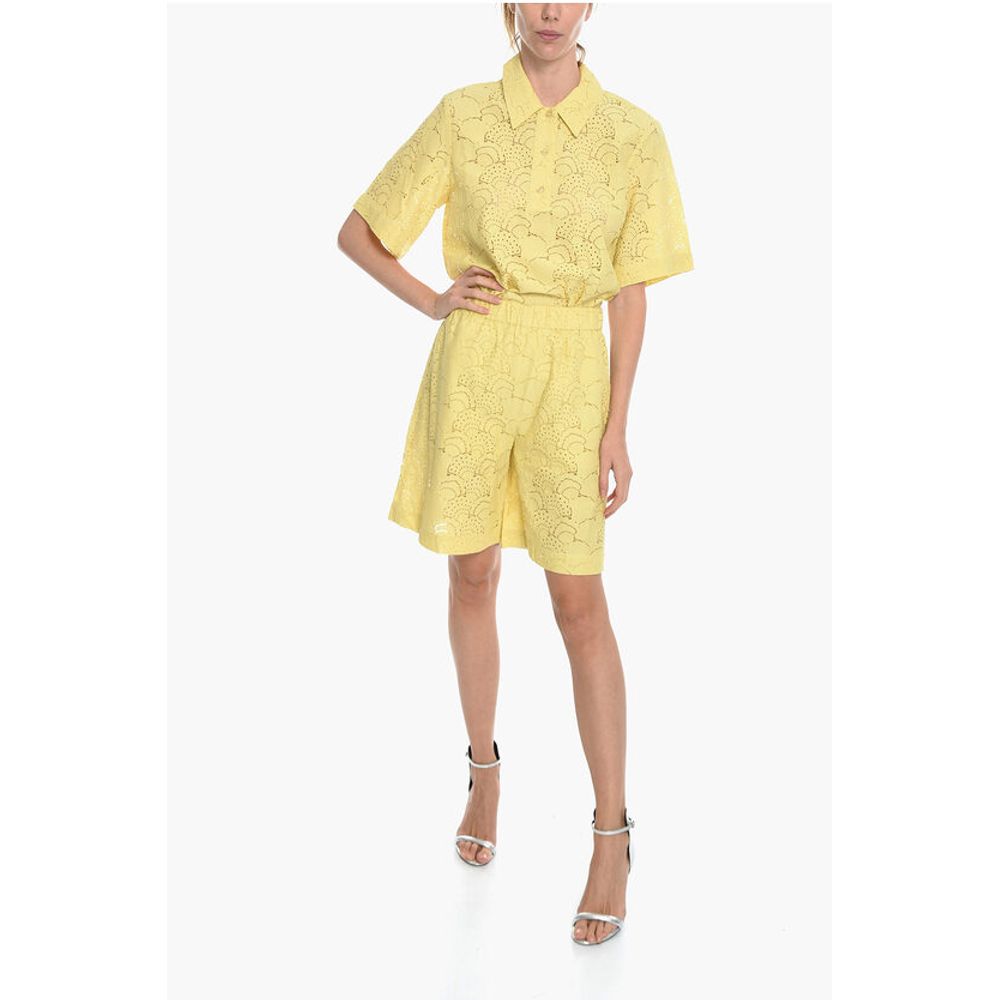 Samsoe Samsoe Solid Color KAREN Shorts with Perforated Motif - Image 4