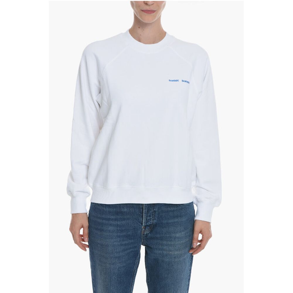 Samsoe Samsoe Fleeced Cotton GITTA Crew-neck Sweatshirt with Embroidered L