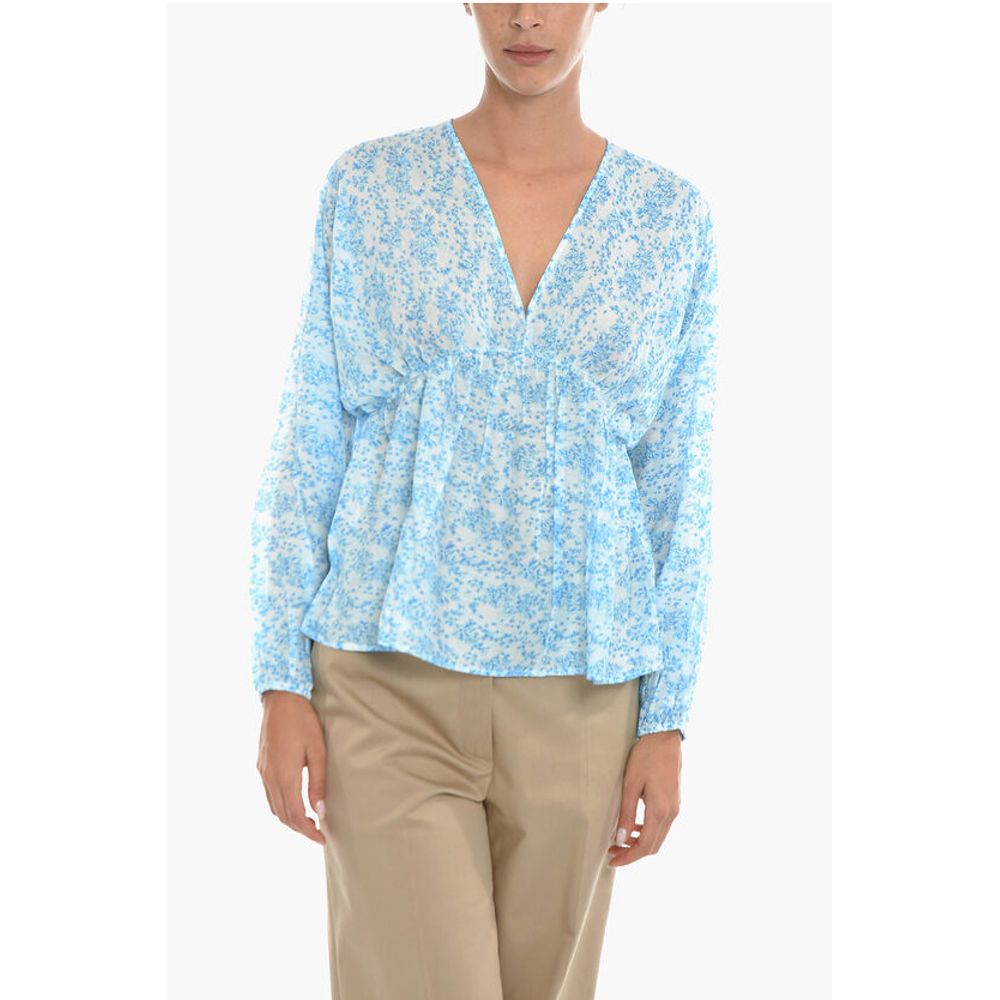 Samsoe Samsoe Floral-Motif GERTRUD Blouse with Puff Sleeve