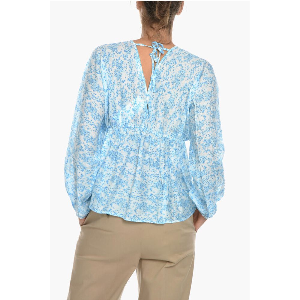 Samsoe Samsoe Floral-Motif GERTRUD Blouse with Puff Sleeve - Image 2