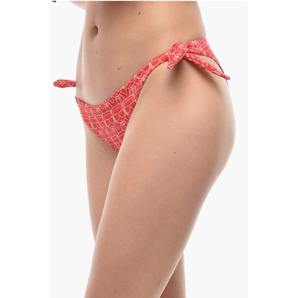 Karl Lagerfeld All-Over Iconic Printed Bikini Bottom With Knotted Laces - Image 2