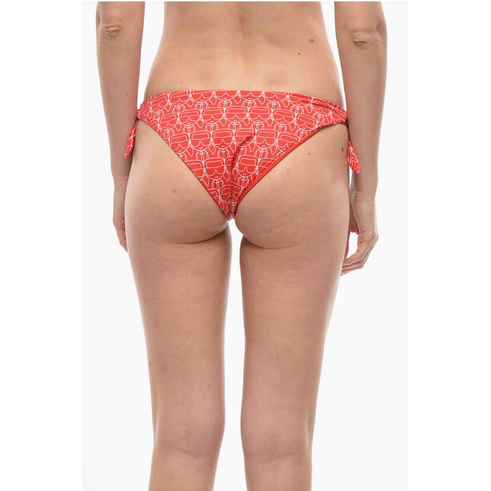 Karl Lagerfeld All-Over Iconic Printed Bikini Bottom With Knotted Laces - Image 3