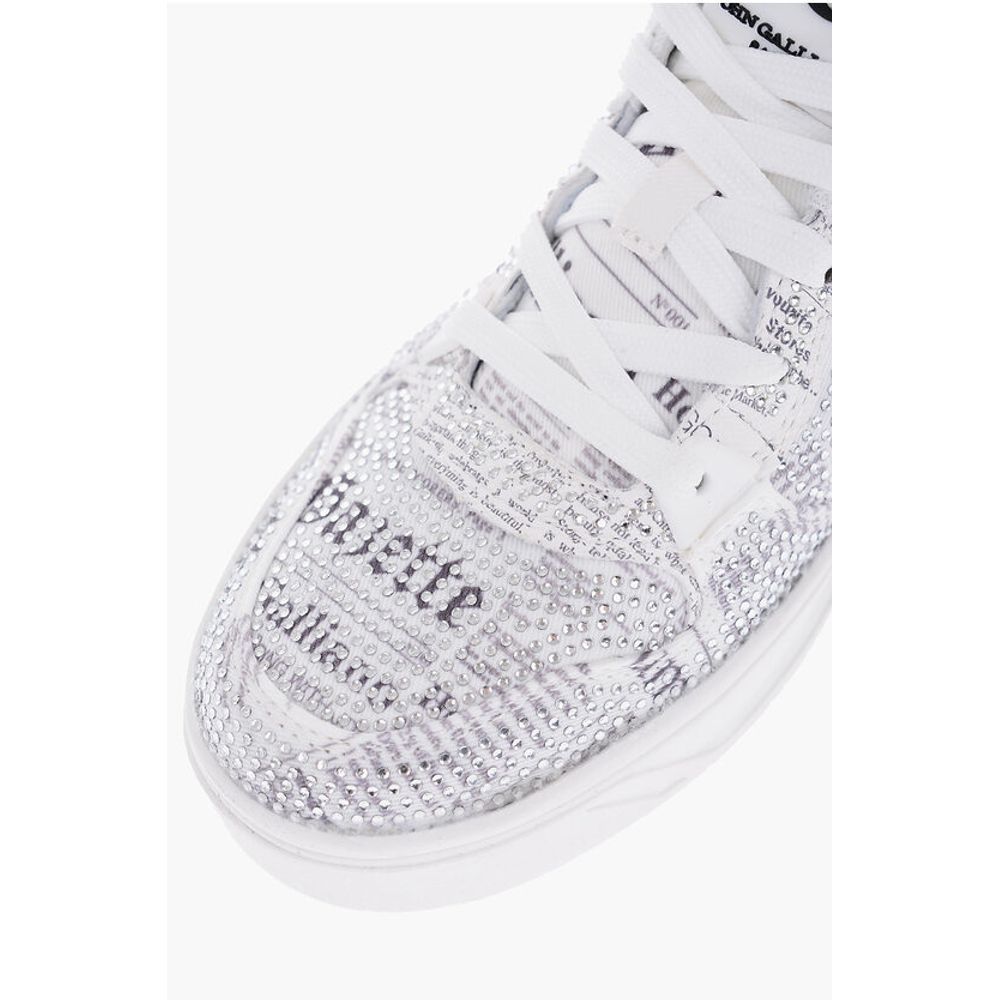 John Galliano Fabric GAZETTE Sneakers with Rhinestone Embellishment - Image 4