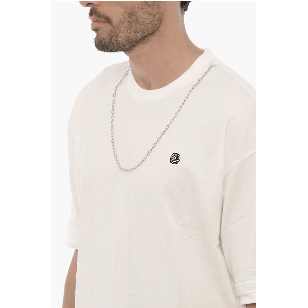 Ambush Crew-neck T-shirt with Removable Chain and Logoed Embroidery - Image 3