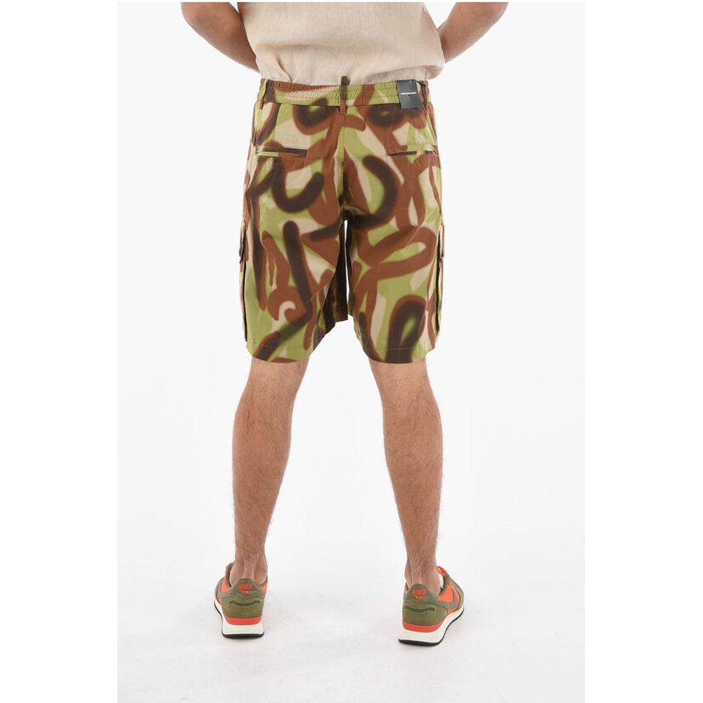 Dsquared² Camouflage Pattern Cargo Shorts with Elastic Waistband - Image 2