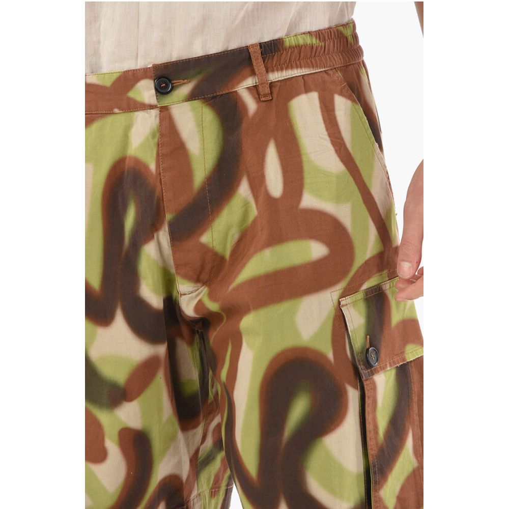 Dsquared² Camouflage Pattern Cargo Shorts with Elastic Waistband - Image 3