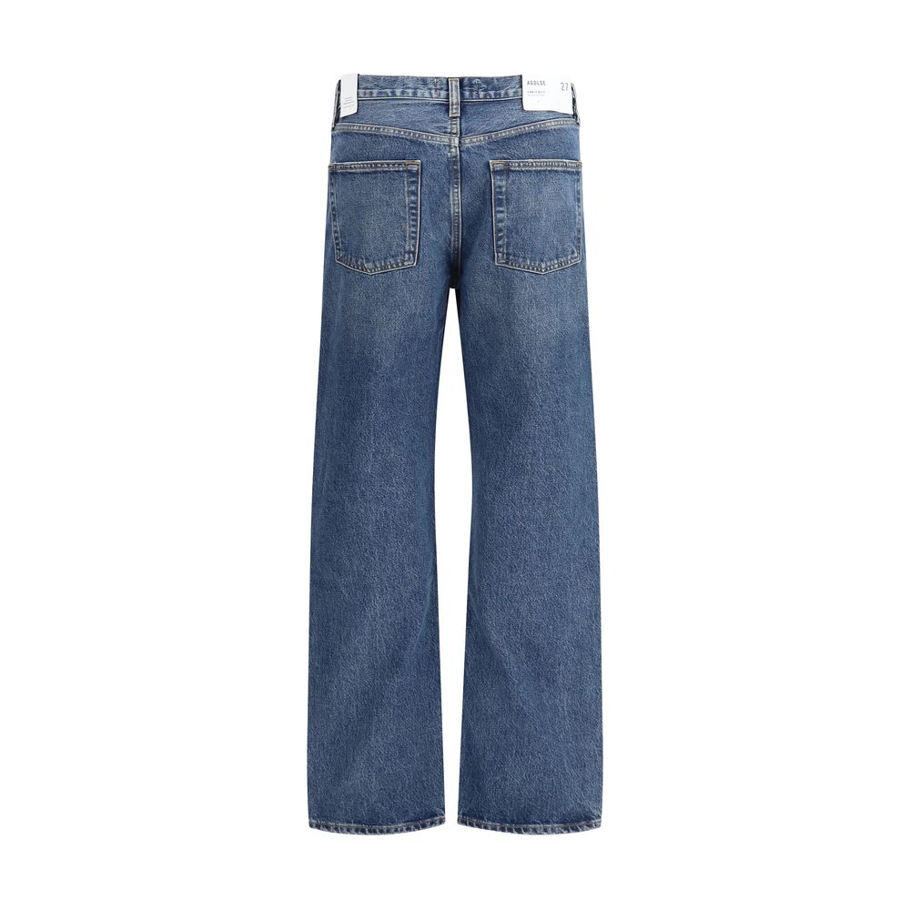 Agolde Blue Cotton Straight-Leg Jeans - Image 2