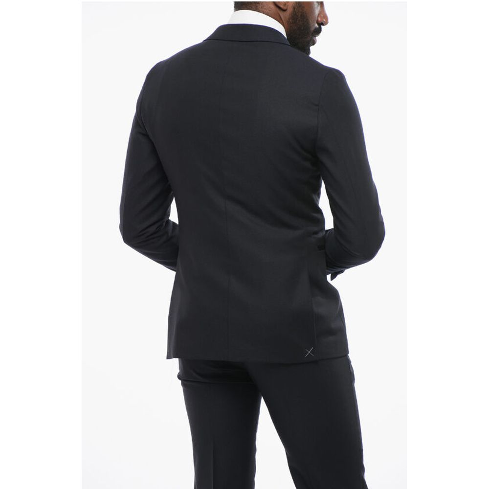 Corneliani Wool Single Breasted Blazer With Satin Lapel - Image 5