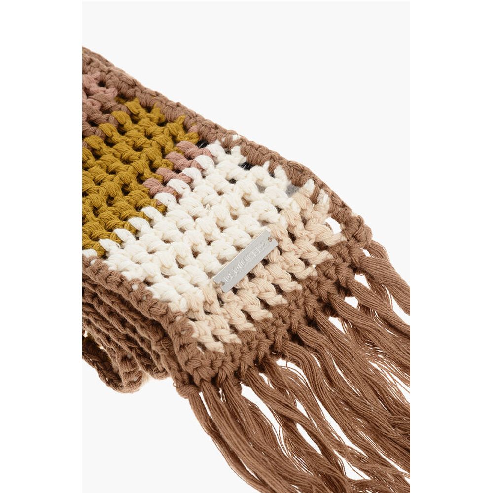 Dsquared² Fringed Crochet Scarf - Image 2