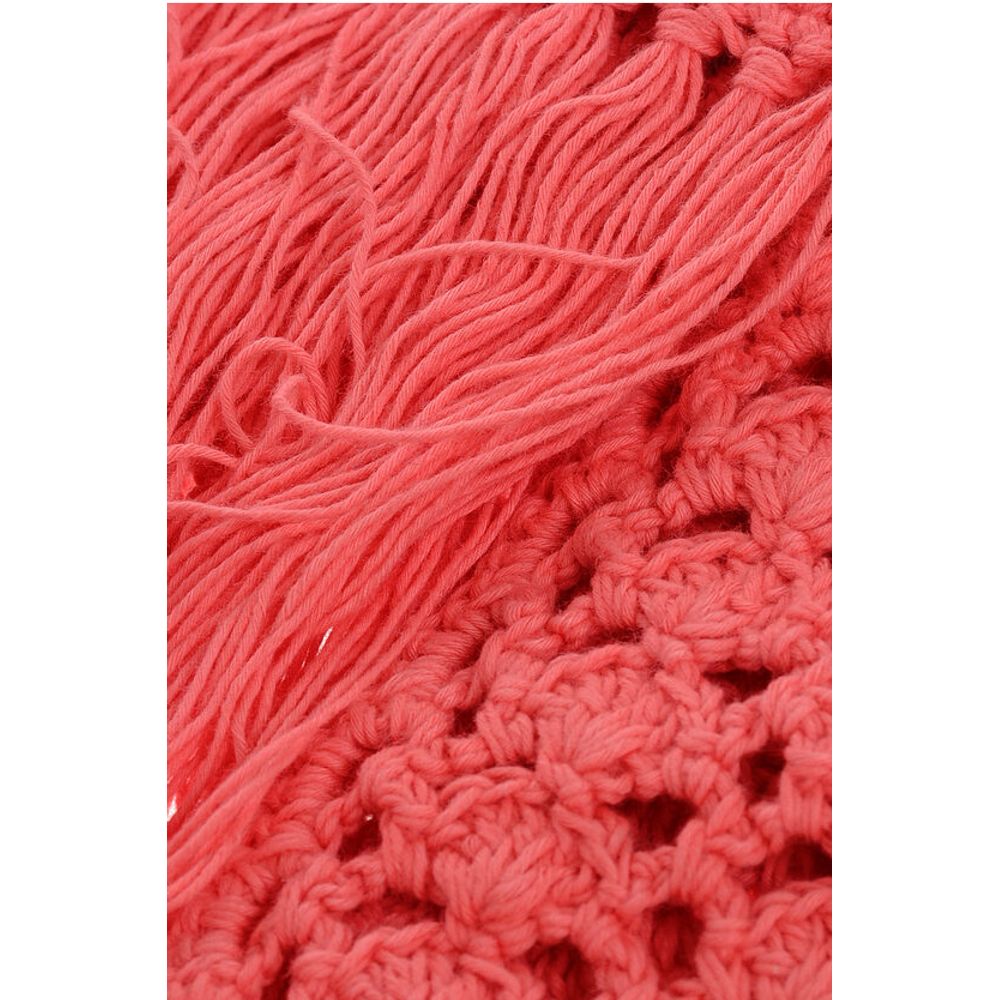 Dsquared² Solid Color Crochet Scarf with Fringes - Image 3
