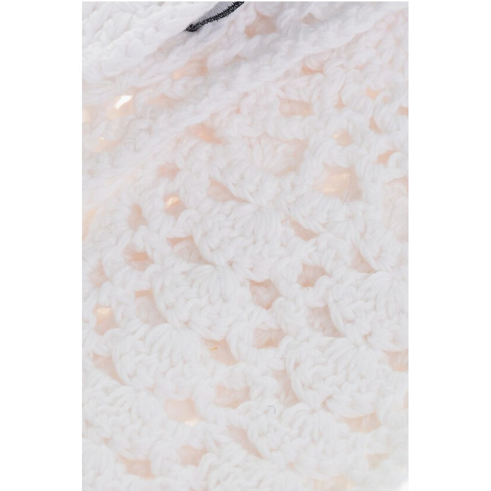 Dsquared² Solid Color Crochet Scarf with Fringes - Image 3