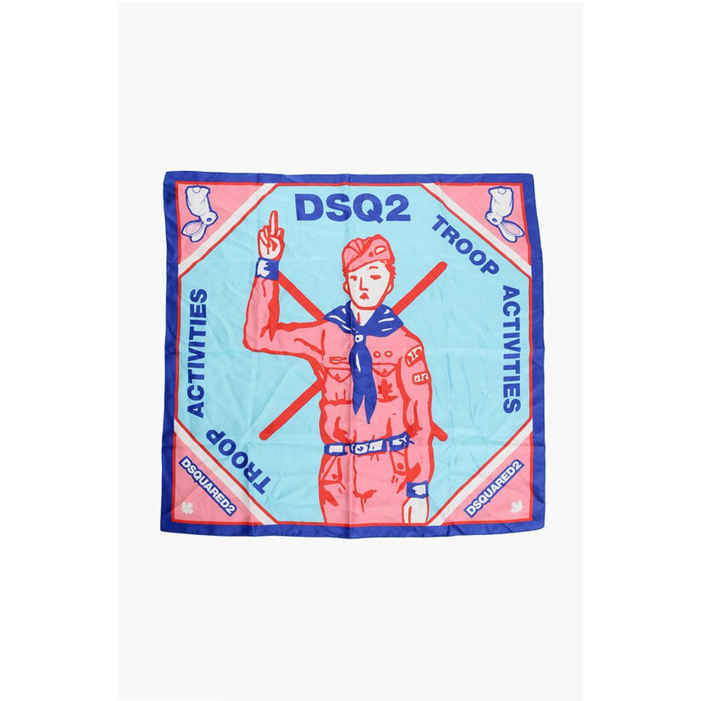 Dsquared² Printed Silk FINGER SCOUT Foulard - Image 3