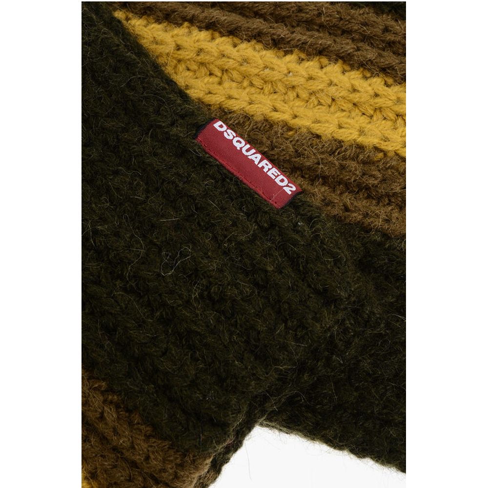 Dsquared² Alpaca Blend Scarf with Contrasting Band - Image 2