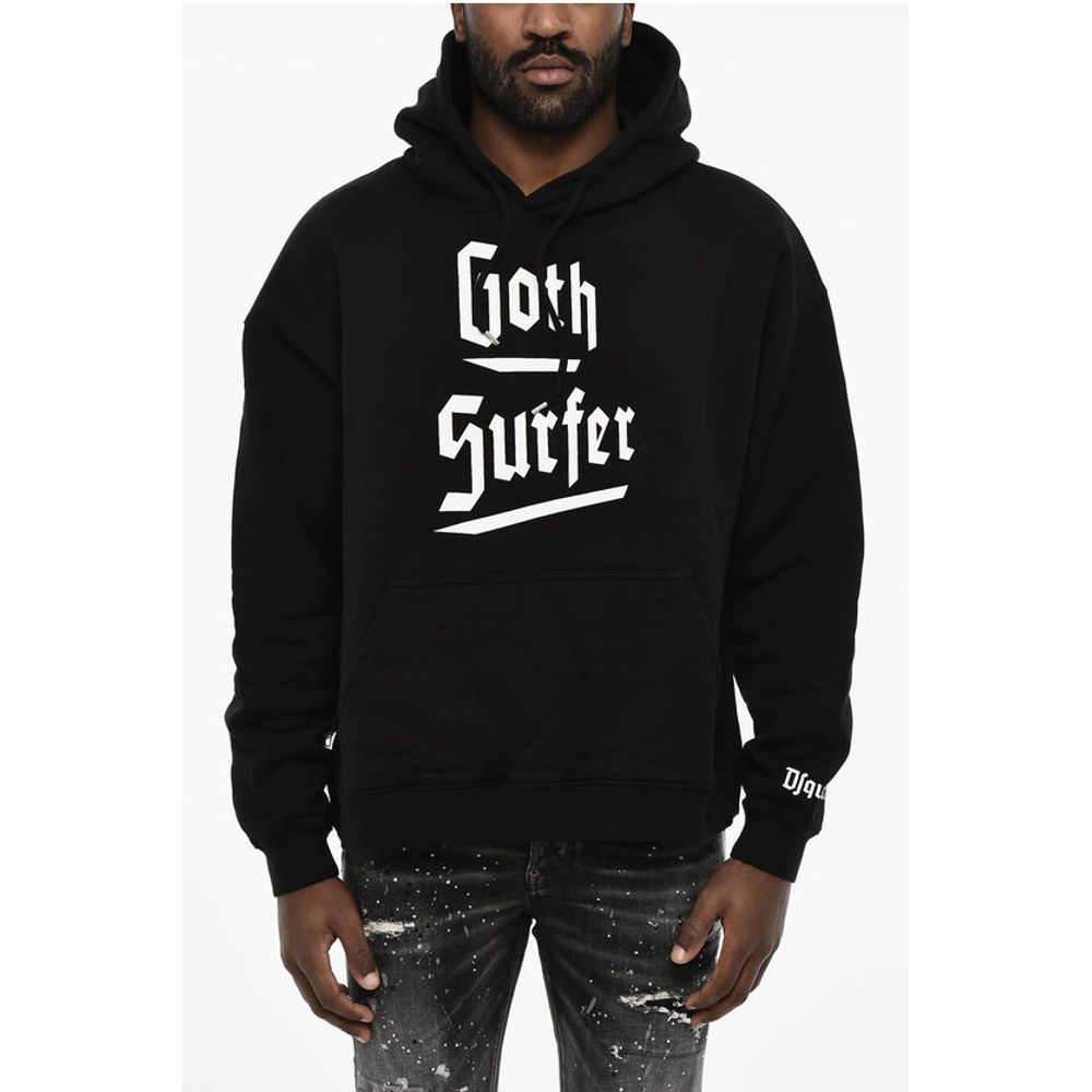 Dsquared² Cotton Hoodie with Gothic Print
