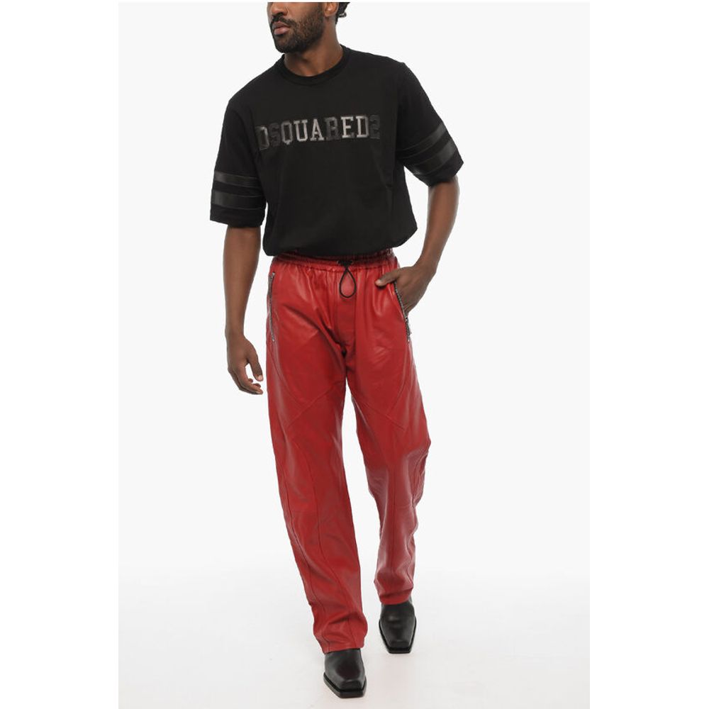 Dsquared² Drawstring Waist 2 Pockets Leather Pants - Image 4