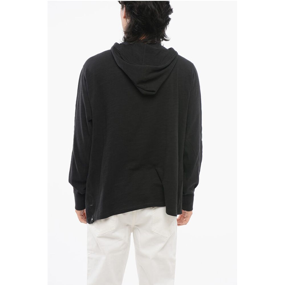 Rag&Bone Monochrome Knitted Cotton Hoodie - Image 2