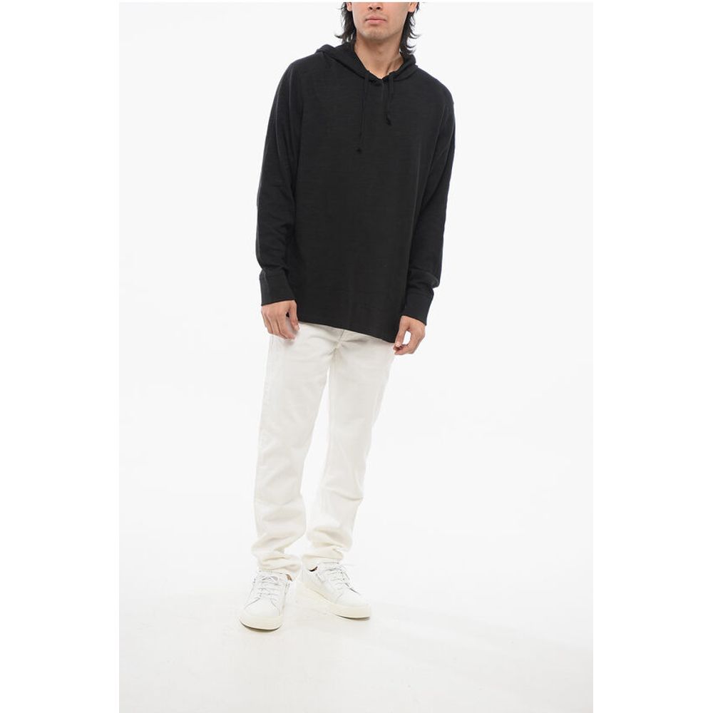 Rag&Bone Monochrome Knitted Cotton Hoodie - Image 4