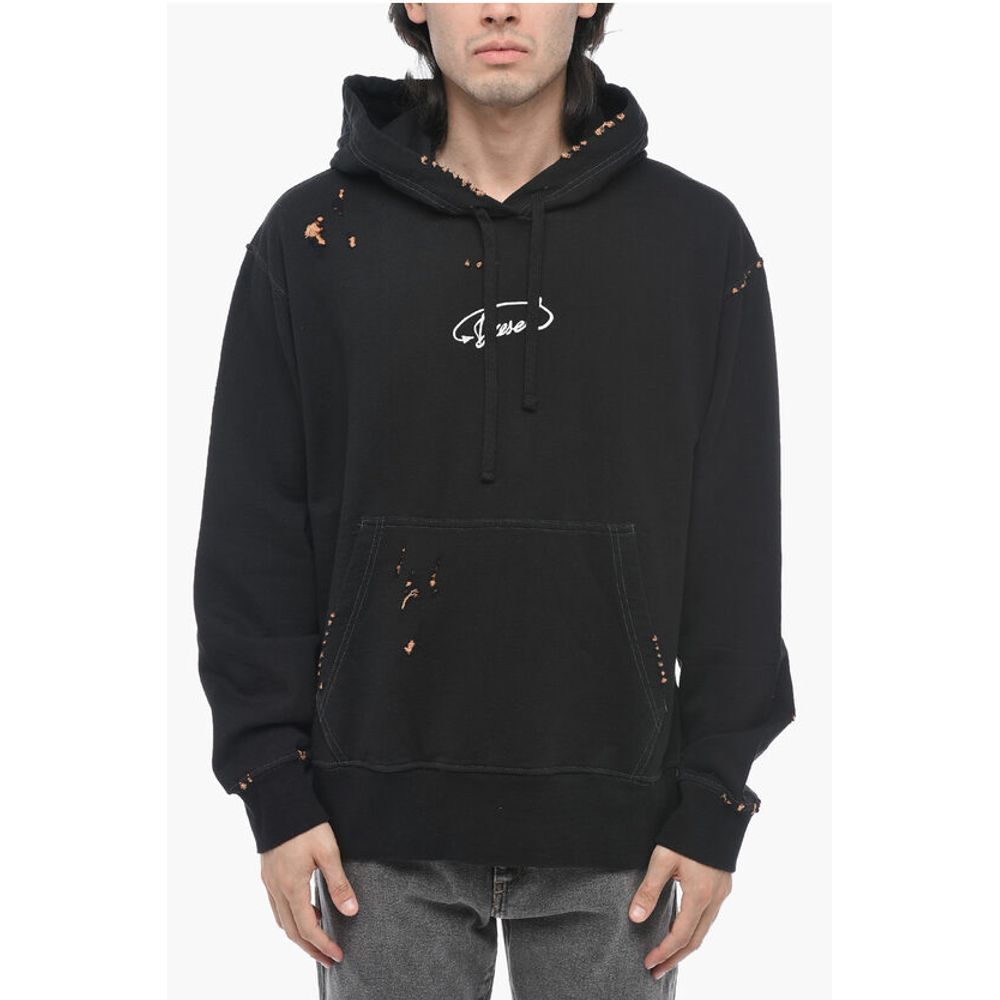 Diesel Distressed Effect S-MACS-L2 Hoodie With Embroidered Logo