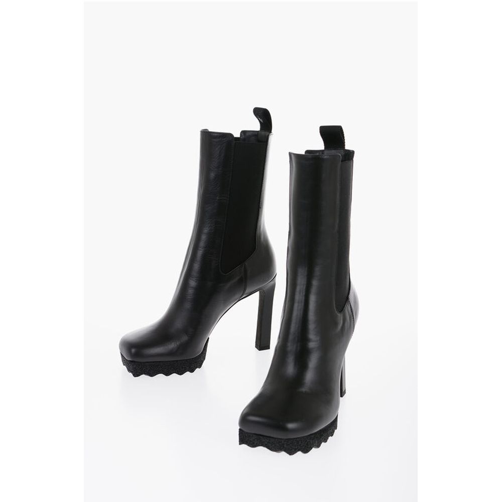 Off-White Leather SPONGE Chelsea Booties 12cm