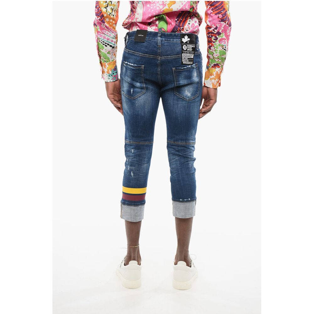 Dsquared² Dark Washed Sailor Fit Denims with Printed Bands 15cm - Image 2
