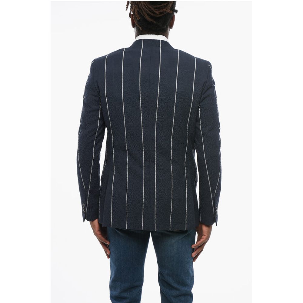 Corneliani CC COLLECTION Single Breasted Half-Lined Blazer With Stripe - Image 2