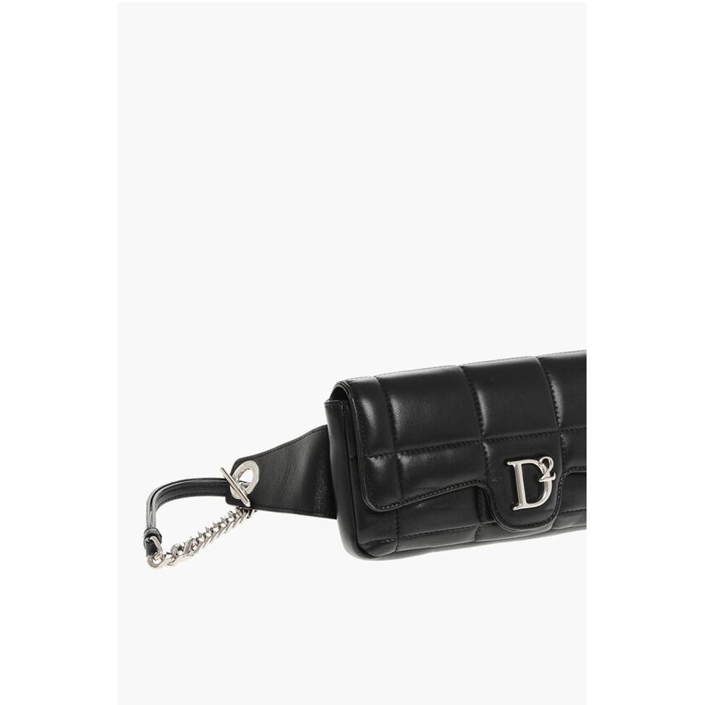 Dsquared² Quilted Leather Pouch with Snap Button - Image 3