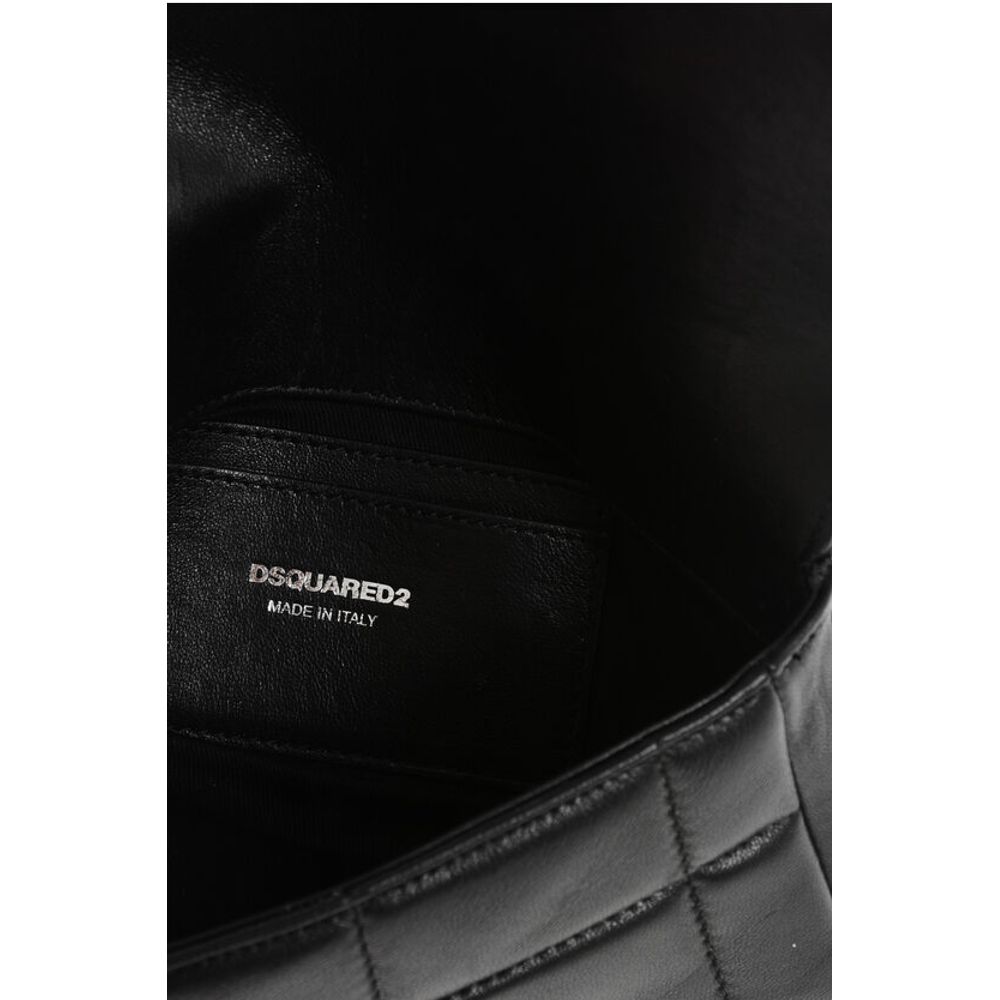 Dsquared² Quilted Leather Pouch with Snap Button - Image 4