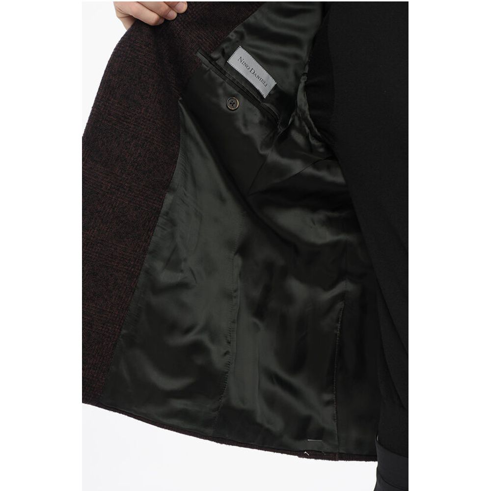 Nino Danieli Blended Wool Blazer with Fuzzy Glen Plaid Motif - Image 5