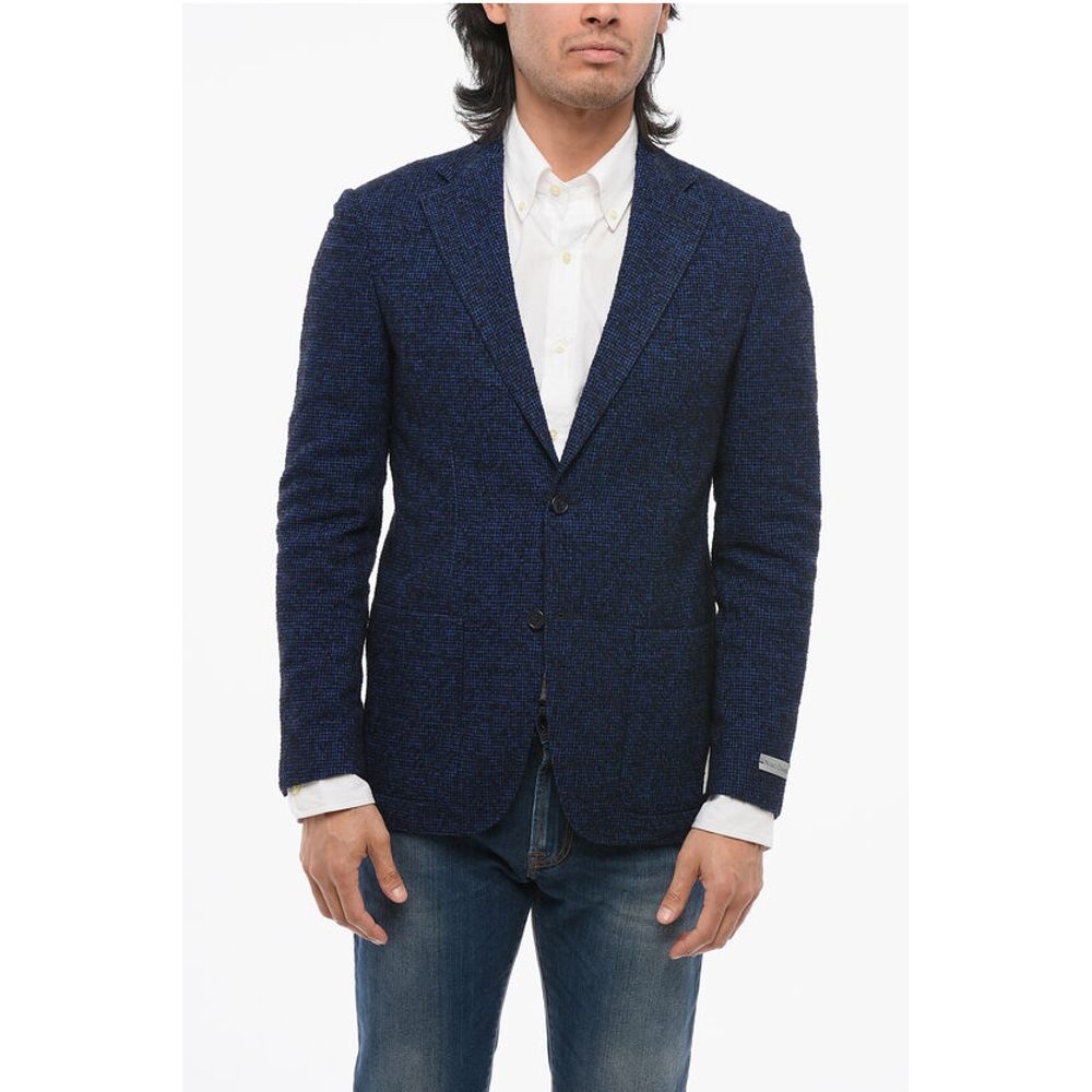 Nino Danieli Blended Wool Blazer with Fuzzy Motif