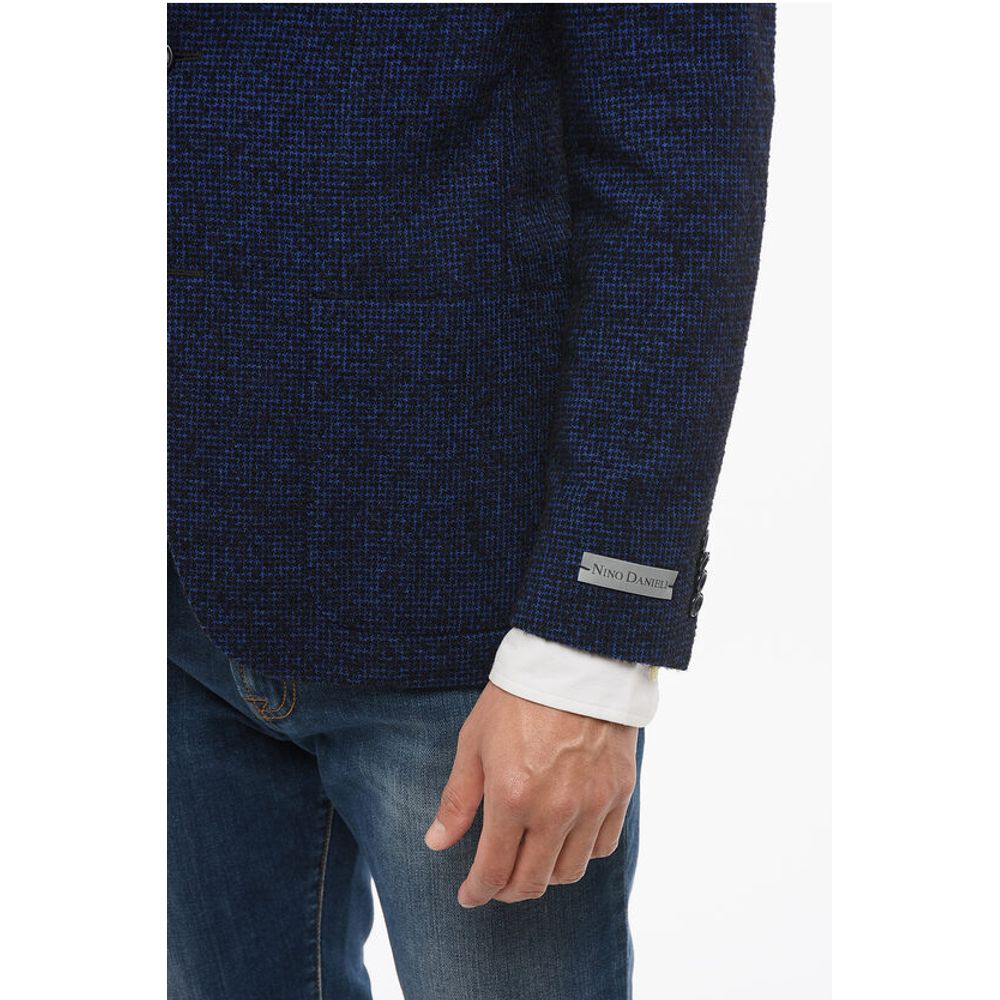 Nino Danieli Blended Wool Blazer with Fuzzy Motif - Image 3