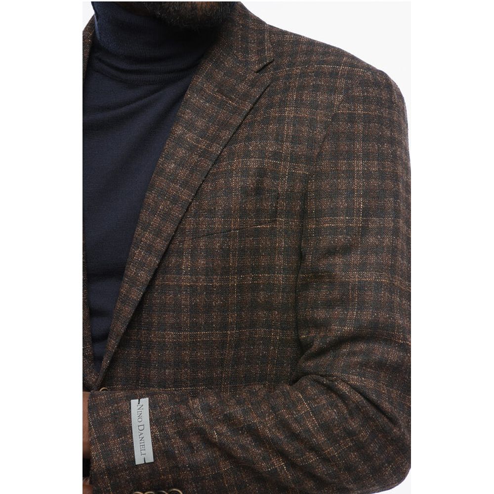 Nino Danieli Check Motif Blazer with Patch Pockets - Image 3