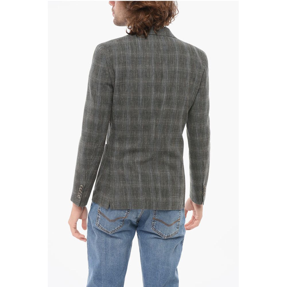 Corneliani CC Collection Cool Wool REWARD Blazer with Check Motif - Image 2