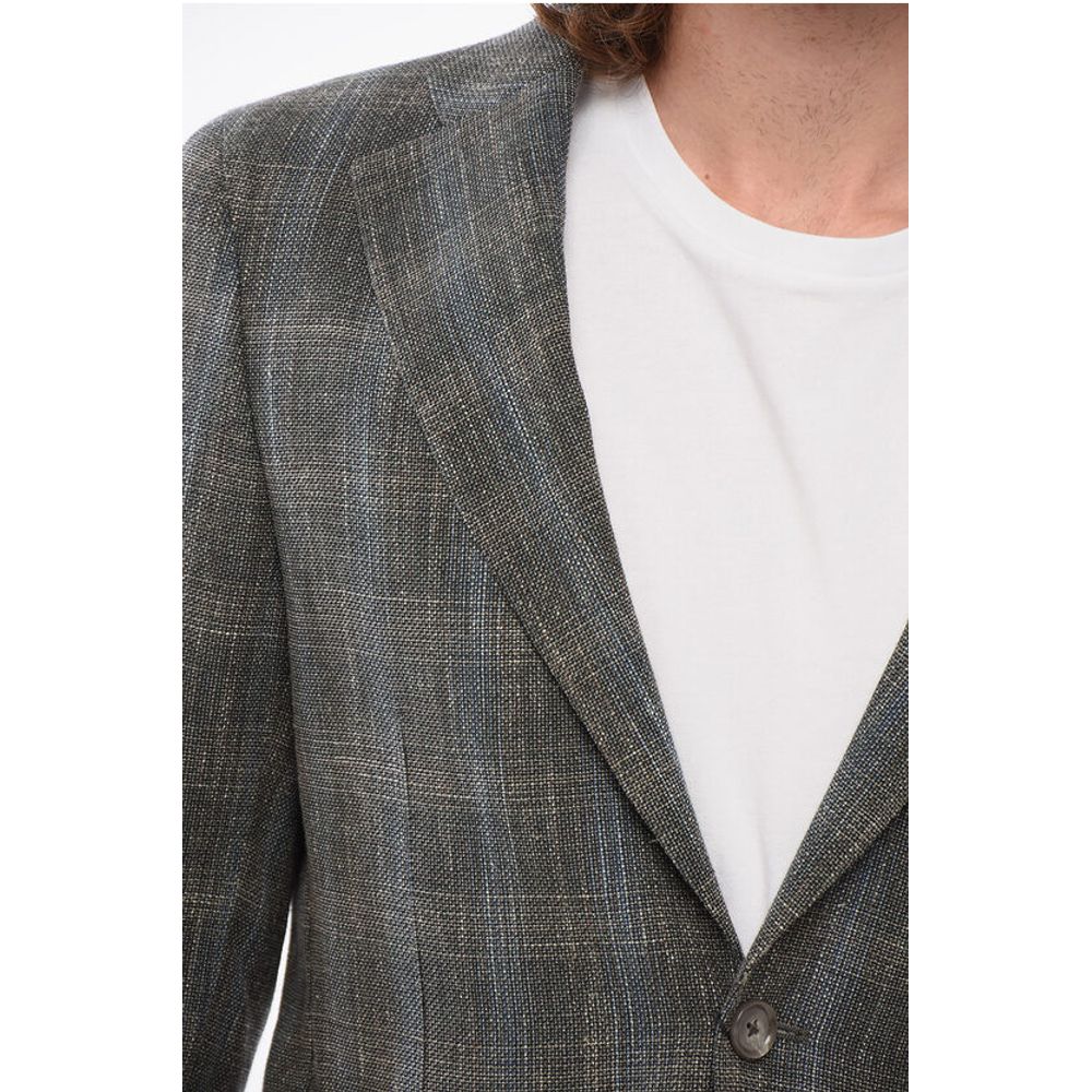 Corneliani CC Collection Cool Wool REWARD Blazer with Check Motif - Image 3
