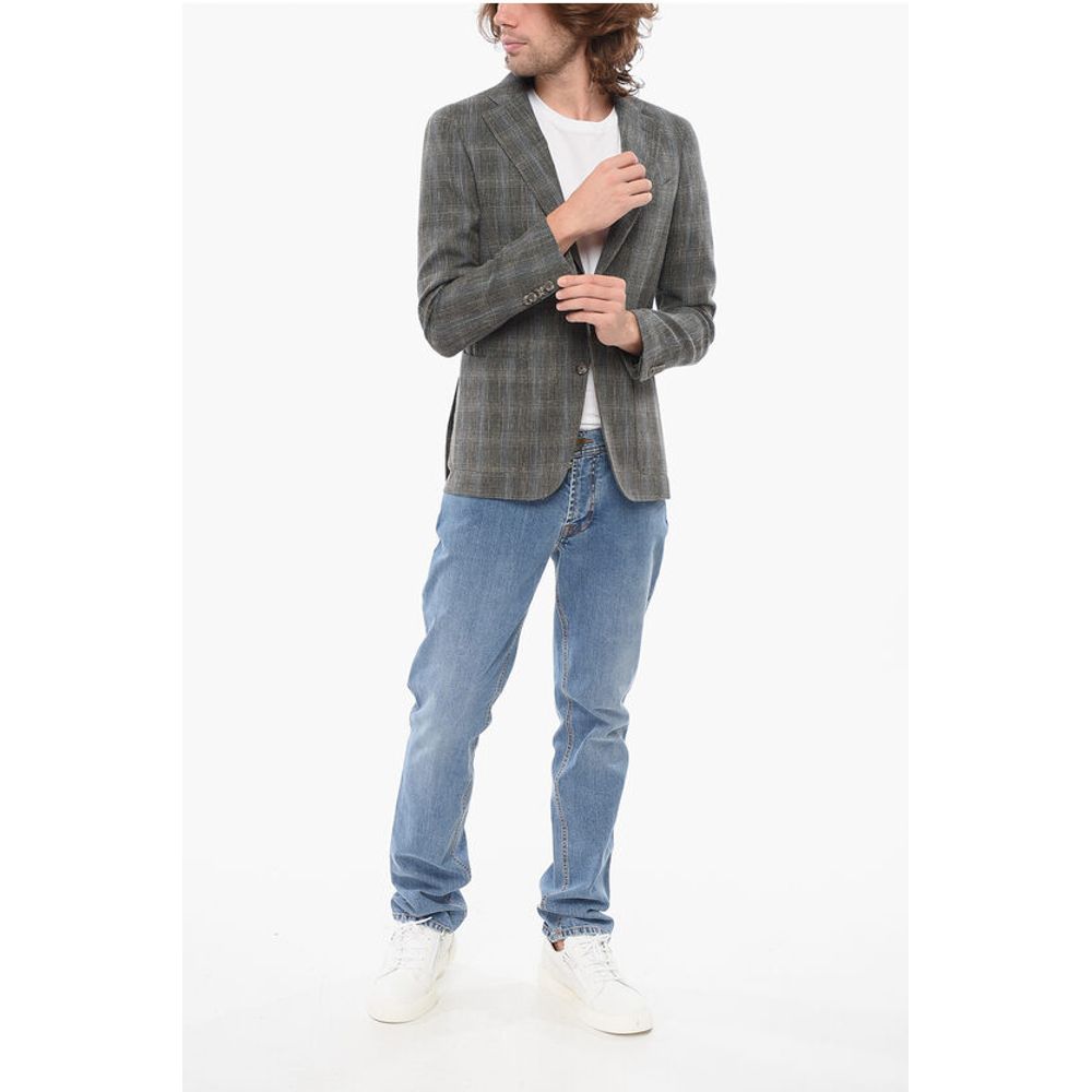 Corneliani CC Collection Cool Wool REWARD Blazer with Check Motif - Image 4