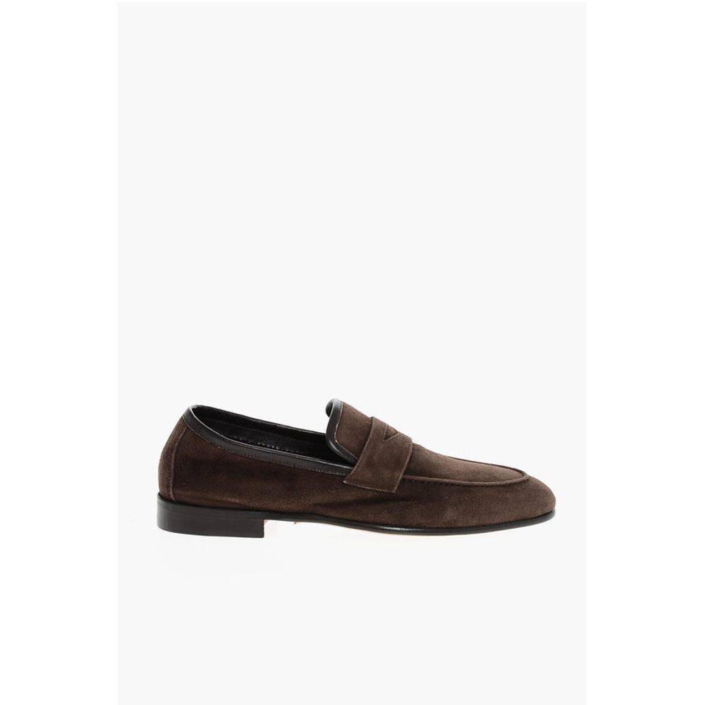 Corneliani Solid Color Suede Penny Loafers - Image 3