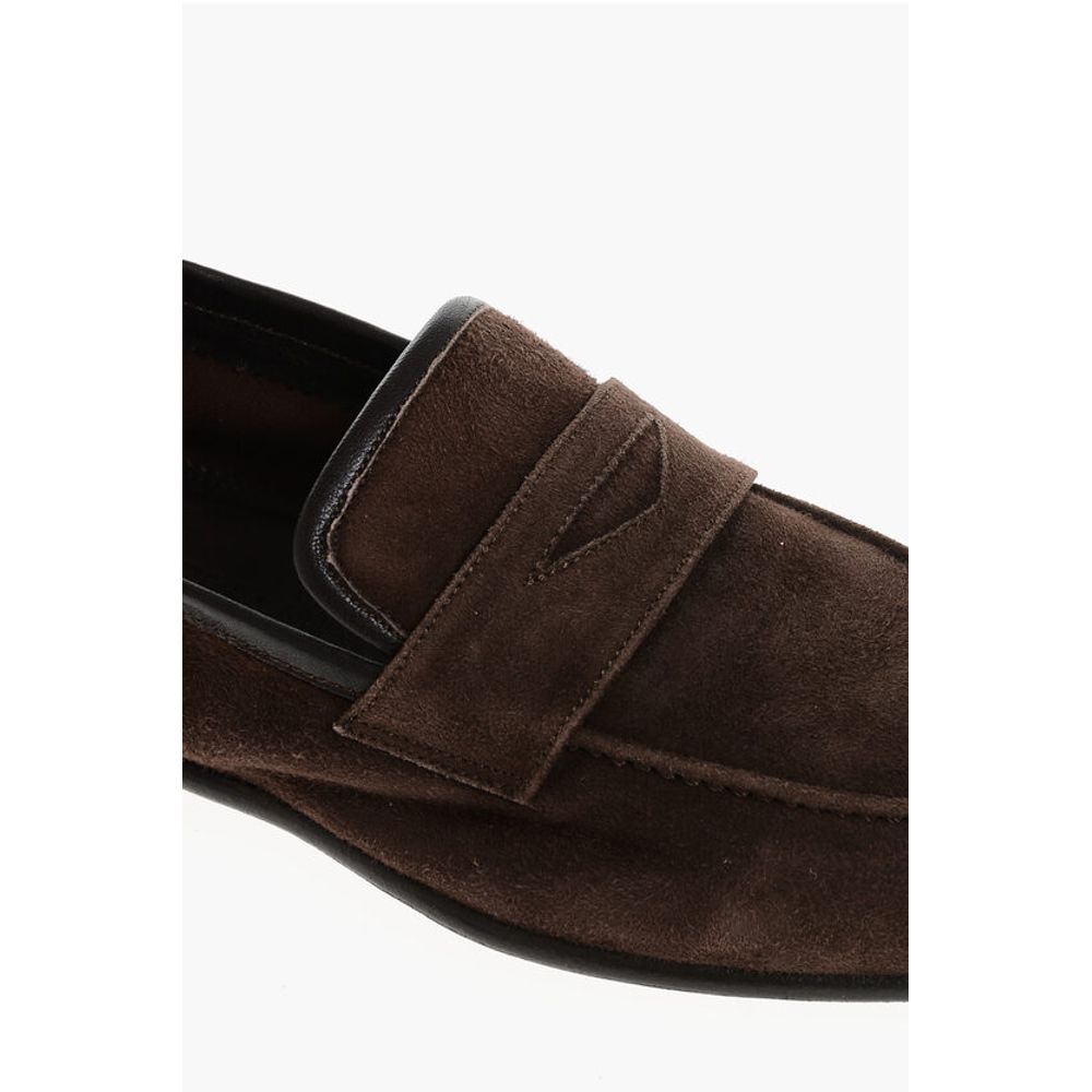 Corneliani Solid Color Suede Penny Loafers - Image 4