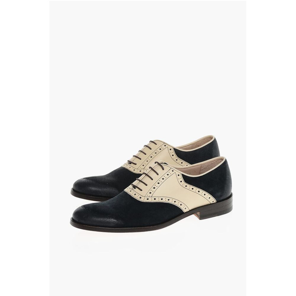 Corneliani Two-Tone Suede and Leather Quarter Brogues Oxford Shoes