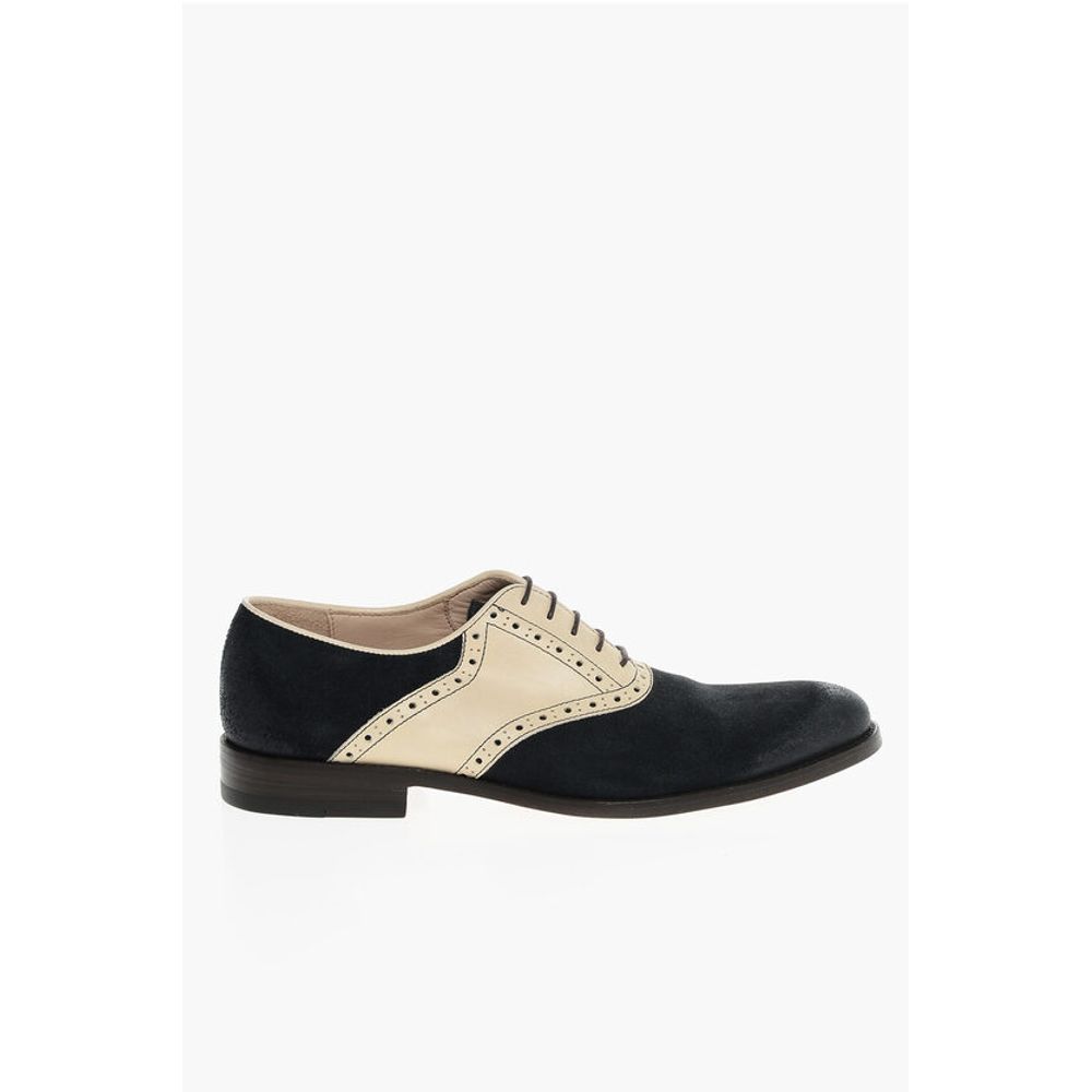 Corneliani Two-Tone Suede and Leather Quarter Brogues Oxford Shoes - Image 3
