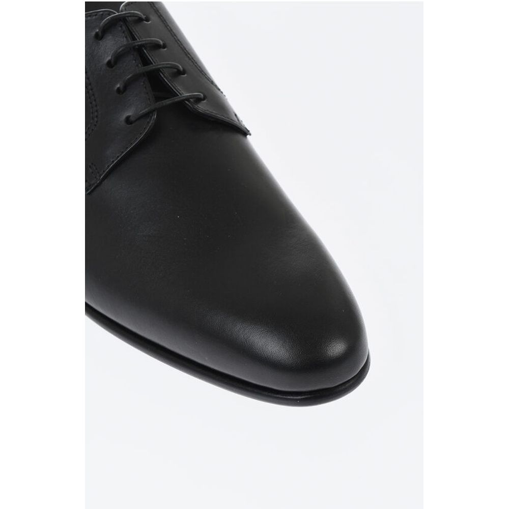 Corneliani Solid Color Leather Derby Shoes - Image 4