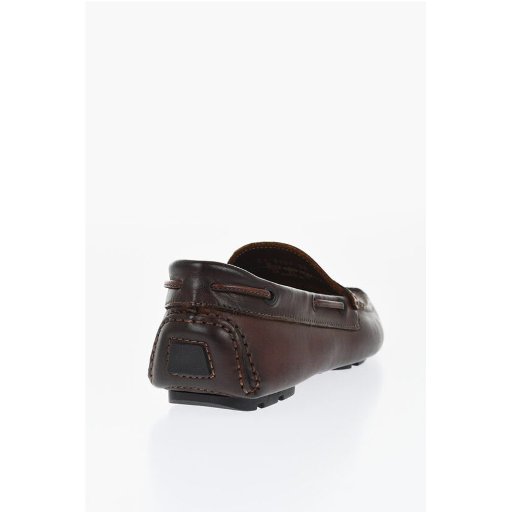 Corneliani Solid Color Leather Penny Loafers - Image 2