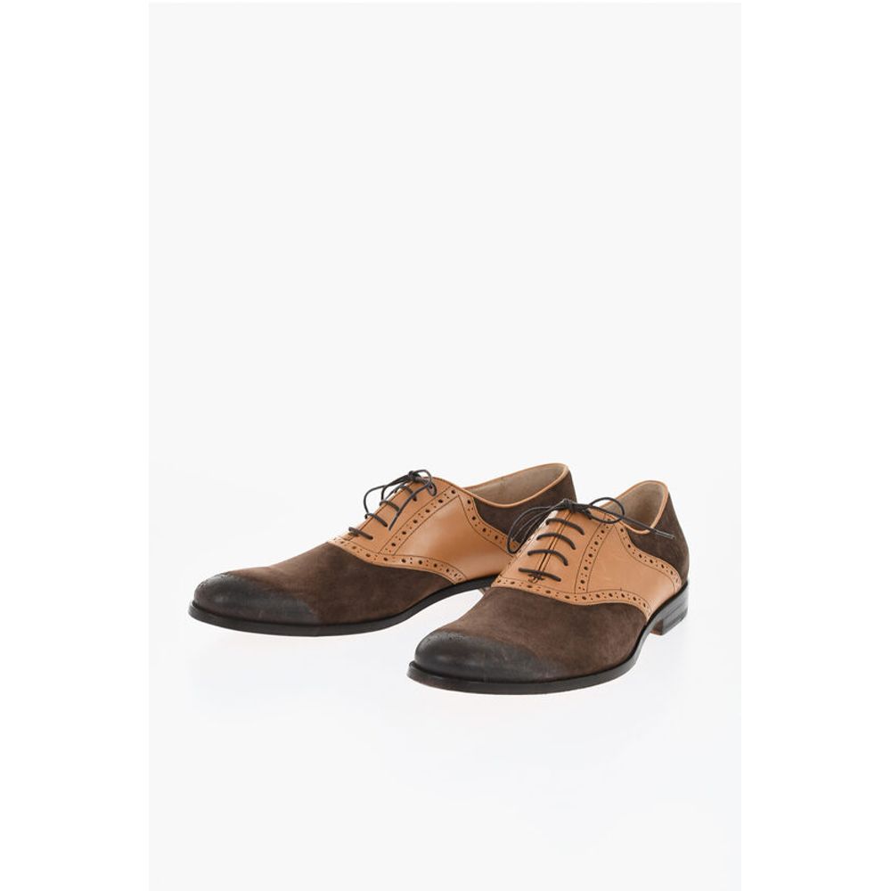 Corneliani Suede and Leather Quarter Brogues Oxford Shoes