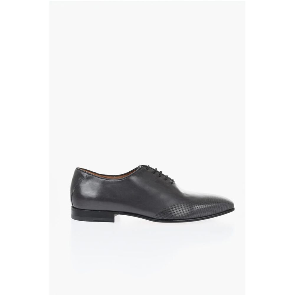 Corneliani Solid Color Leather Derby Shoes - Image 3