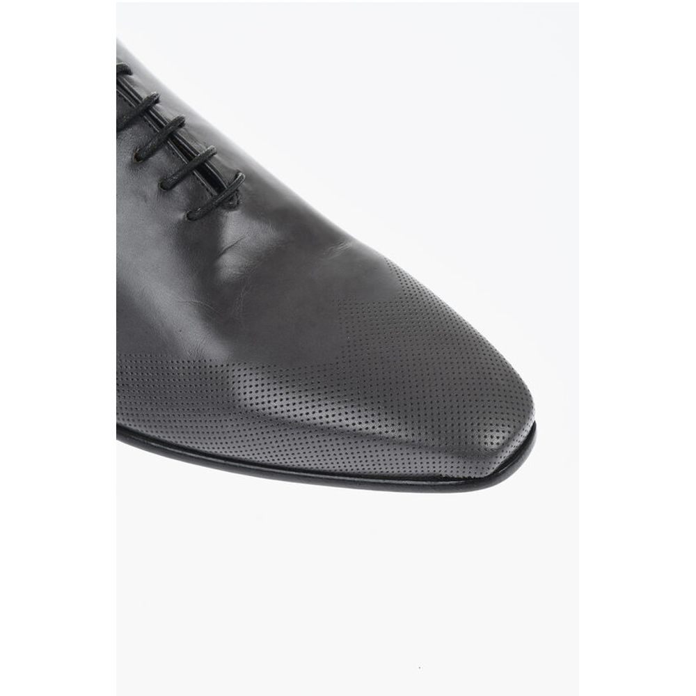 Corneliani Solid Color Leather Derby Shoes - Image 4