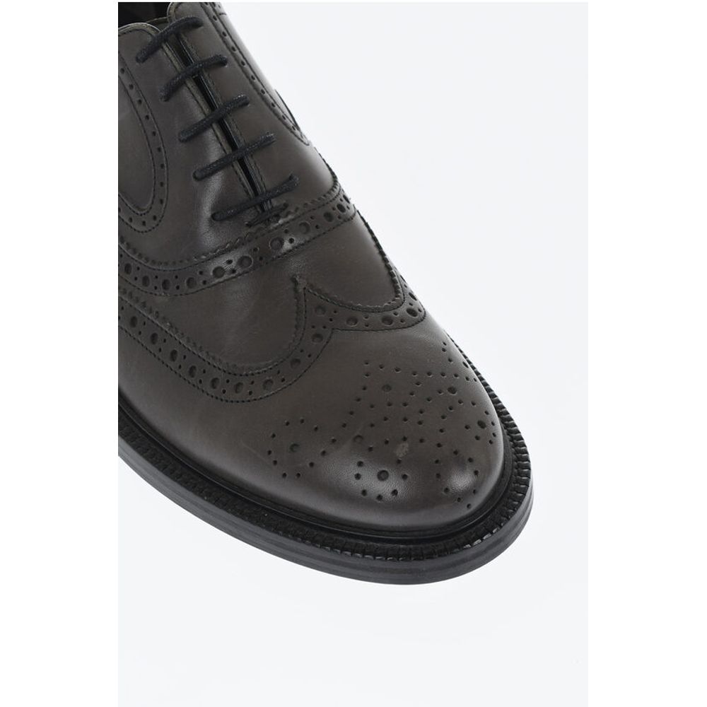Corneliani Leather Full Brogues Oxford Shoes - Image 4