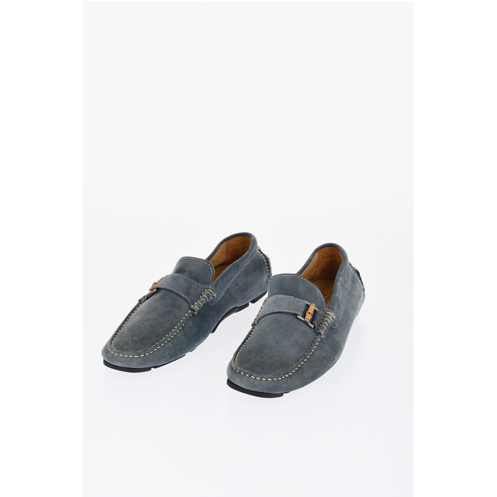 Corneliani ID Solid Color Suede Driving Loafers