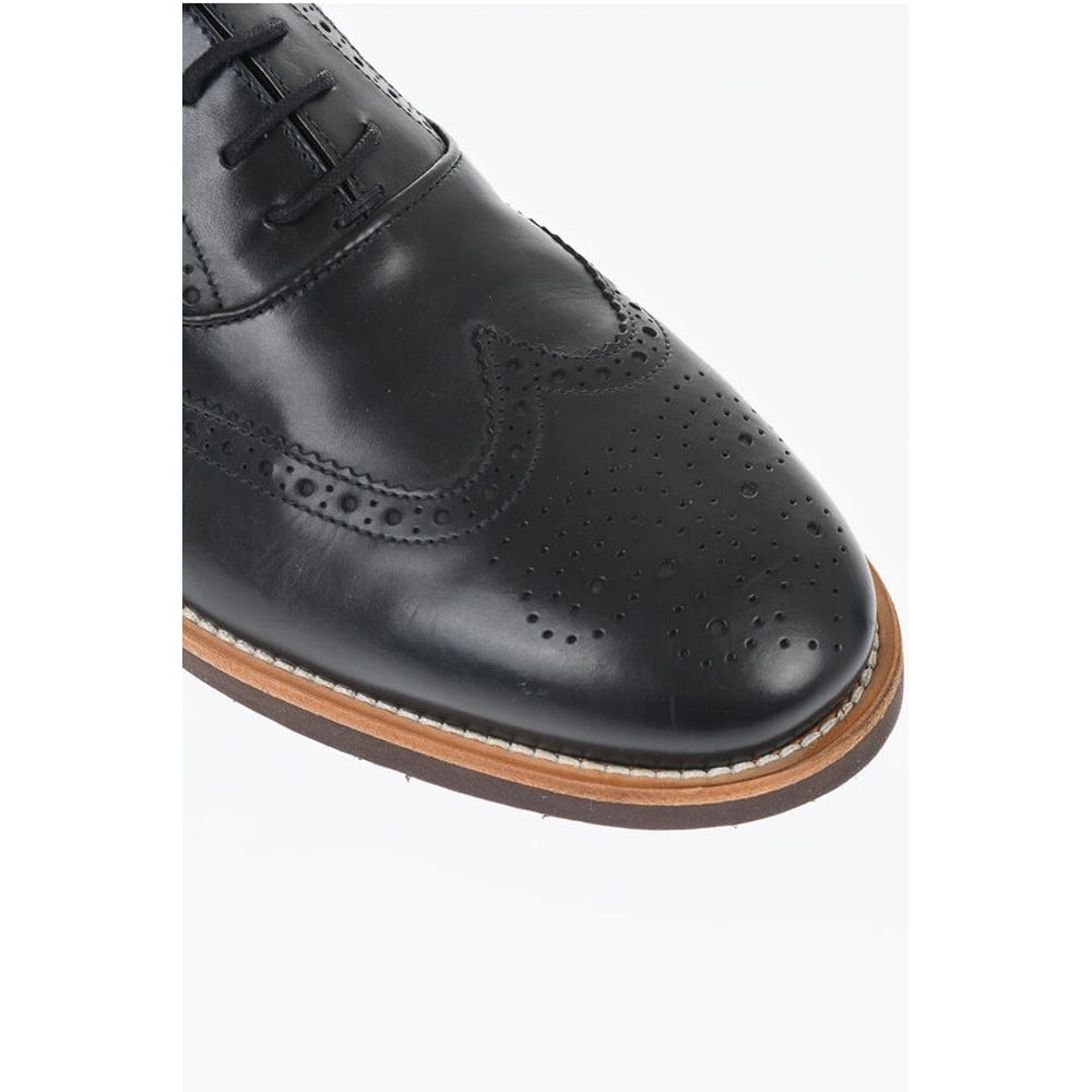 Corneliani Leather Full Brogues Oxford Shoes - Image 4