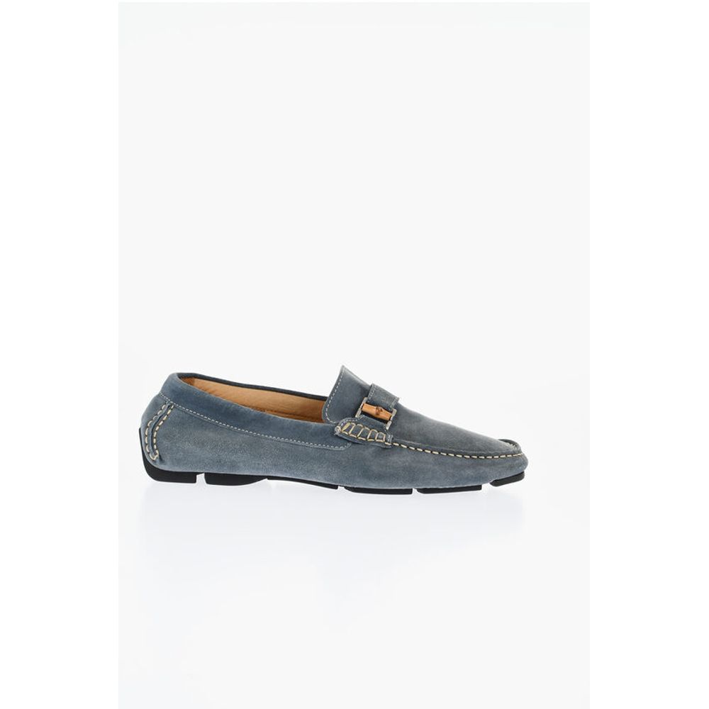 Corneliani ID Solid Color Suede Driving Loafers - Image 3